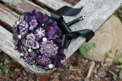 Purple Brooch Bouquet