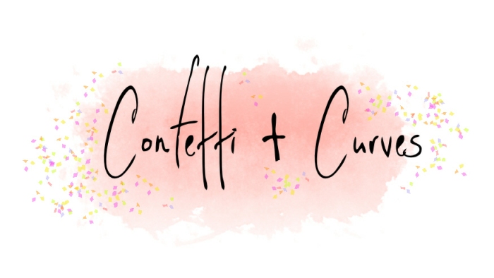 Confetti & Curves Logo On Background White