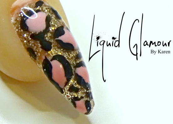 Liquid Glamour Glitzy Leopard Print Nail